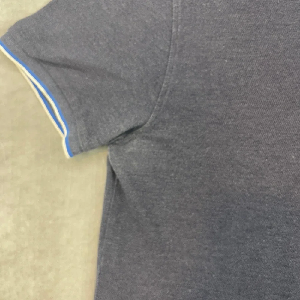 J Crew Mens X-Large Navy Blue Slim Fit Tipped Pique‎ Polo Shirt C3332